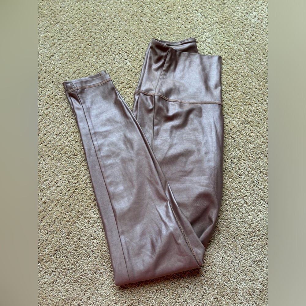 SAVVI Brown shiny leggings